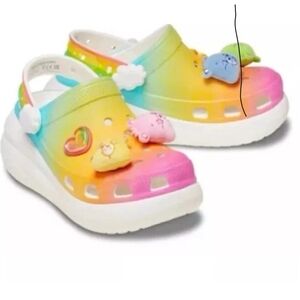 CROCS Women's Rainbow Platform Clogs